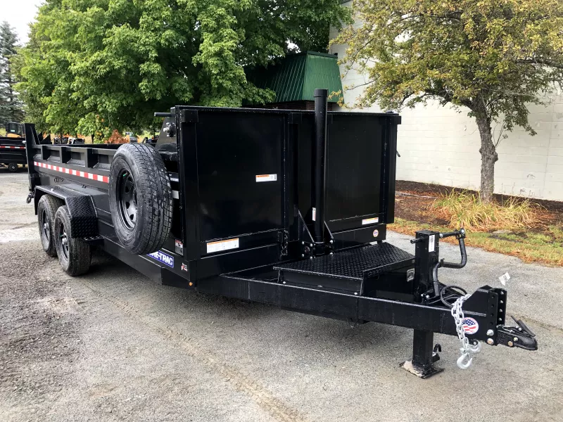 2026 Sure-Trac 7x16 Powder Coated 14K Telescopic Dump Trailer w/Ramps & Tarp