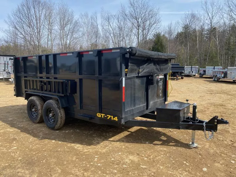 2025 Griffin Trailers 7x14 Powder Coated 14K High Side Dump Trailer w/Tarp Kit & Ramps