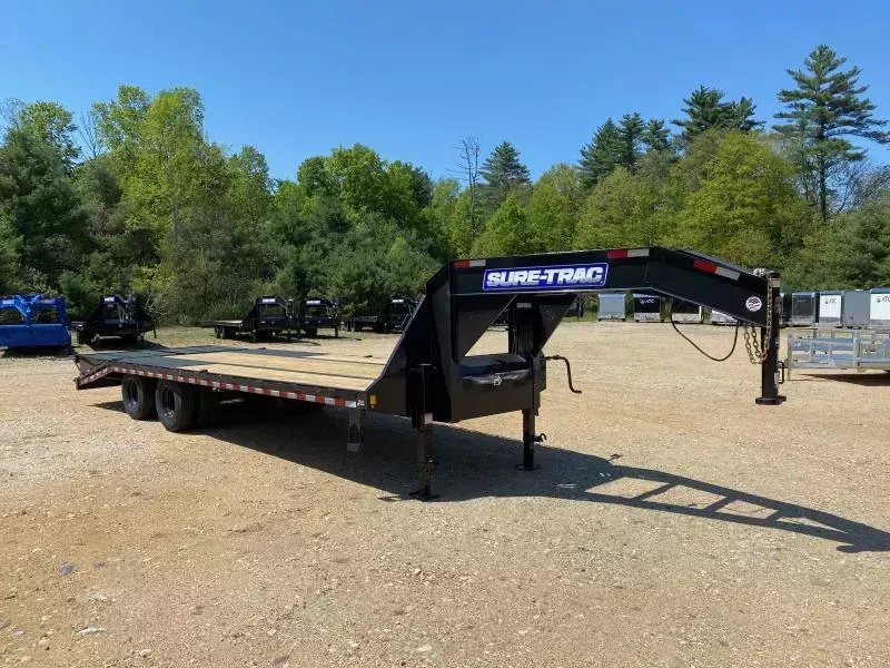 2026 Sure-Trac 8.5x20+5 Powder Coated 22.5K Deckover Gooseneck Equipment Trailer w/Full Width Ramps