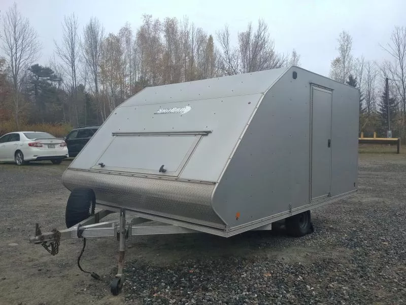 2013 SnoPro Trailers 101x12 Aluminum 2-Place Hybrid/Crossover w/Mats & Guides, Spring Assist Ramp