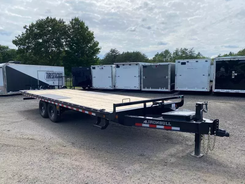 2026 Iron Bull 8.5x24 14K Deckover Tilt Equipment Trailer w/ D-Rings & Spare Tire Mount