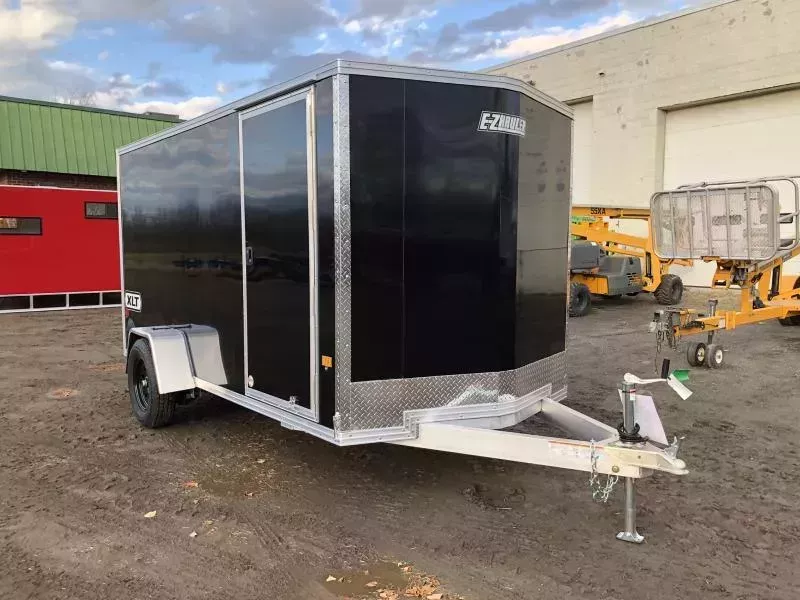 2026 E-Z Hauler 6x12 Aluminum Enclosed Cargo Trailer w/Spring Assist Ramp Door. 940 lbs.