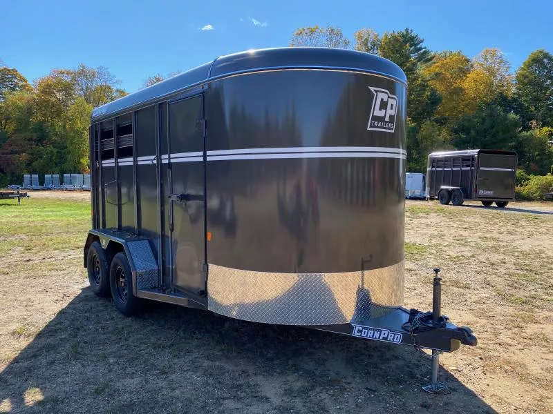 2025 CornPro 7x14 Steel 7K Slant Load Horse Trailer w/Extra Height