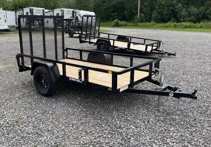 2026 Sure-Trac 5x10 Powder Coated Tube Top Utility Trailer w/Ramp Gate, Spare Tire Mount.