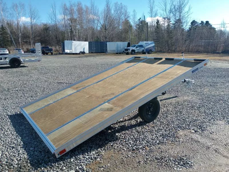 2026 Mission 101x12 Aluminum Open 2-Place Tilt Deck Snowmobile Trailer w/Slide Tracks, Ski Tie-Down Bars
