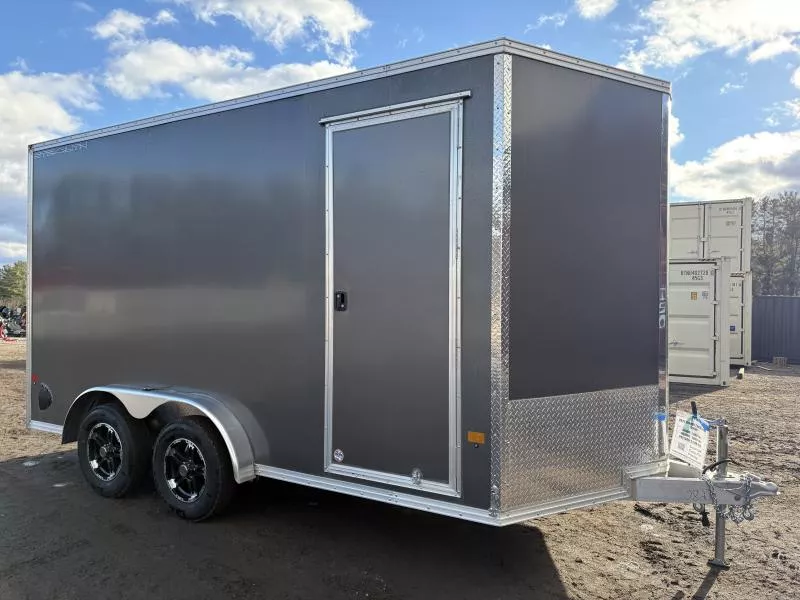 2023 Stealth Trailers 7.5x14 Aluminum Enclosed Cargo Trailer w/Extra Height, Black Aluminum Wheels & Premium Light Package