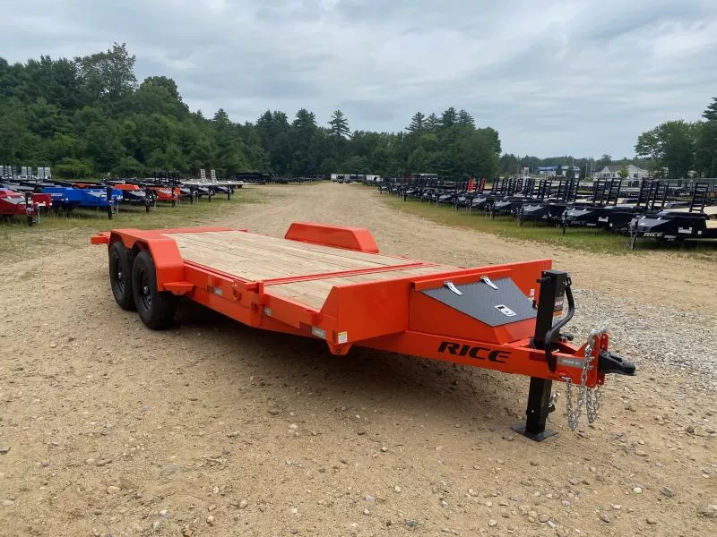 2025 Rice Trailers 7x16+4 Powder Coated 14K Partial Tilt Equipment Trailer w/D-Rings & Toolbox