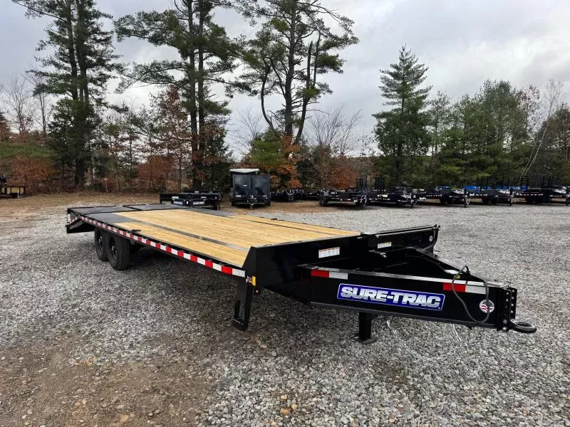 2026 Sure-Trac 8.5x20+5 Powder Coated 15K Deckover Equipment Trailer w/Full Width Ramps