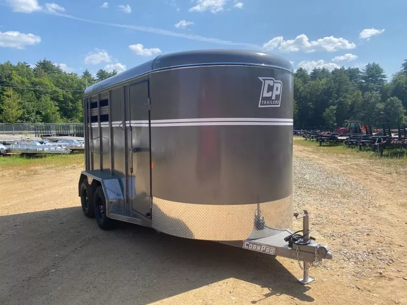 2025 CornPro 7x14 Steel 7K Slant Load Horse Trailer w/Extra Height