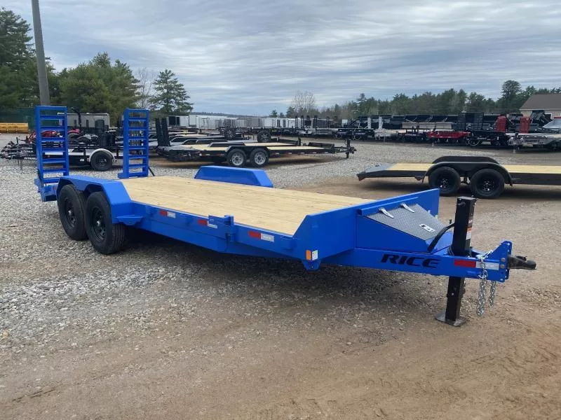 2026 Rice Trailers 7x20 Powder Coated 14K LowPro Equipment Trailer w/Toolbox & Ramps