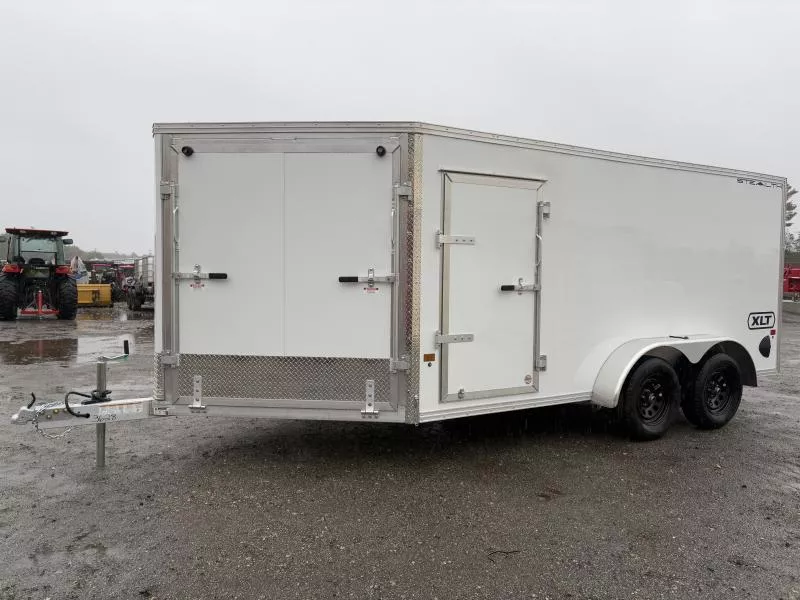 2026 Stealth Trailers 7x14 XLT-PRO Series Aluminum 2-Place Drive-In/Out Snowmobile Trailer w/Spring Assist Ramps, Recessed D-Rings & LED Lighting 
