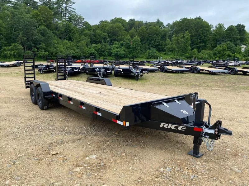 2025 Rice Trailers 7x26 Powder Coated 14k LowPro Equipment Trailer w/Toolbox & Ramps