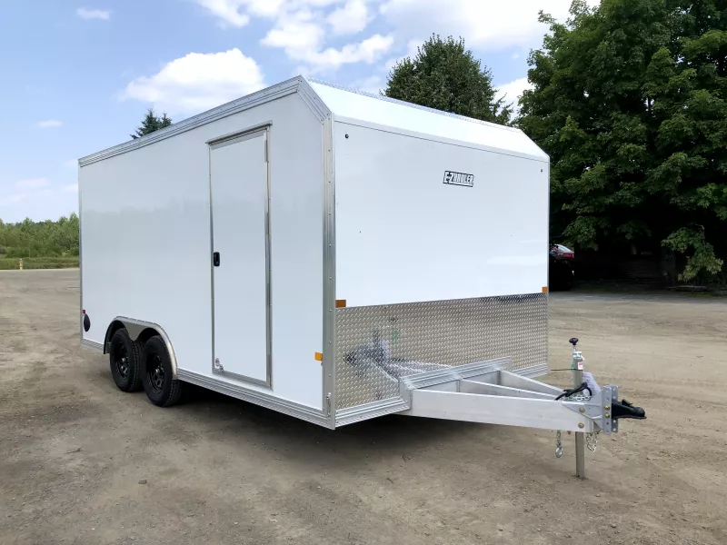 2026 E-Z Hauler 8.5x16 7K Aluminum Enclosed Cargo w/Ultimate Landscape Package, Spring Assist Ramp. 1981 lbs.