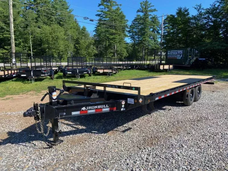 2026 Iron Bull 8.5x24 14K Deckover Tilt Equipment Trailer w/ D-Rings & Spare Tire Mount