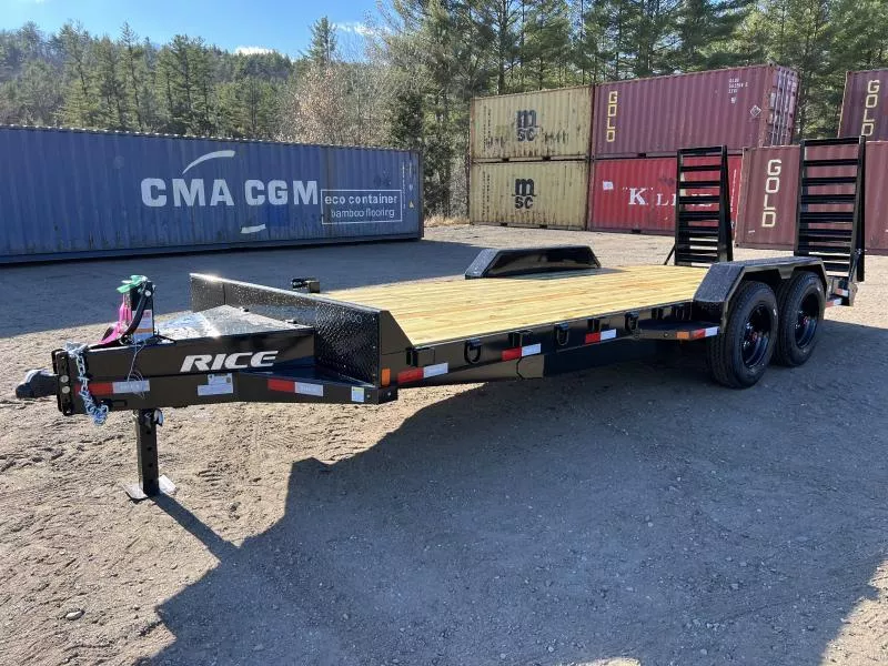2025 Rice Trailers 7x20 16K Powder Coated Equipment Hauler w/Spare Mount