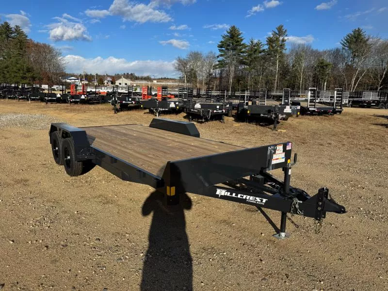 2026 Hillcrest Trailers 7x16+2 Powder Coated 7K Car Hauler w/Slide-In Ramps