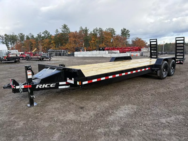 2026 Rice Trailers 7x26 14K Powder Coated Equipment Trailer w/D-Rings & Ramps