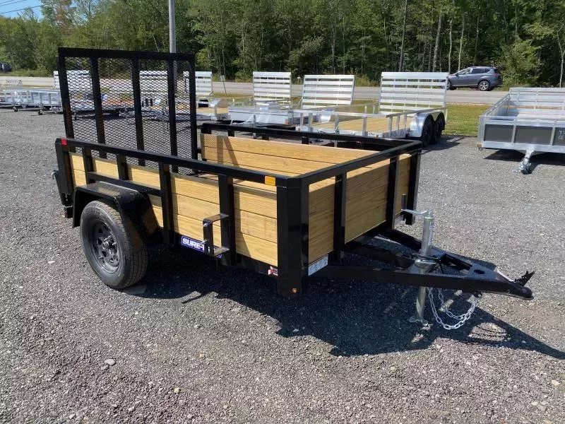 2025 Sure-Trac 5x8 Powder Coated 3K 3-Board High Side Utility Trailer w/Rear Ramp