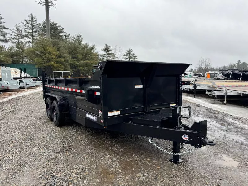 2026 Sure-Trac 7x16 Powder Coated 16K Scissor Dump Trailer w/Tarp Kit & Ramps