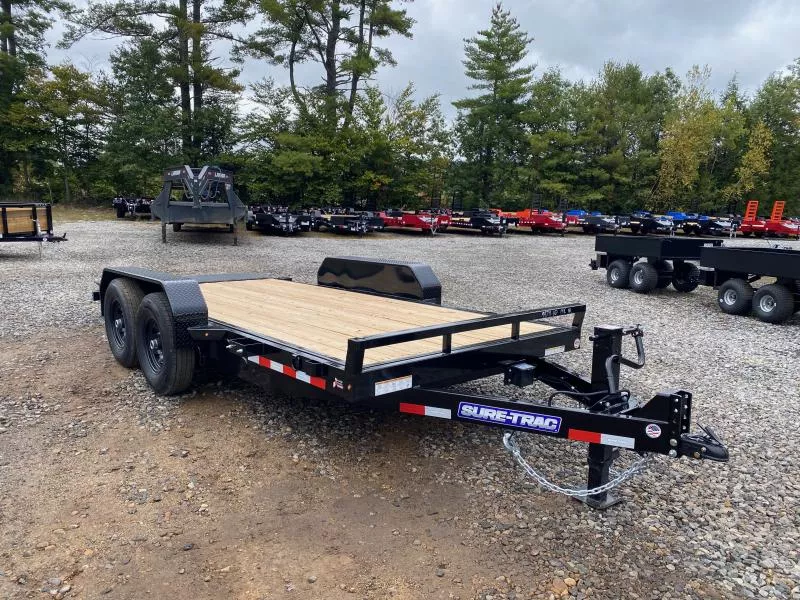 2026 Sure-Trac 7x16 Powder Coated 14K LowPro Full Tilt Equipment Trailer