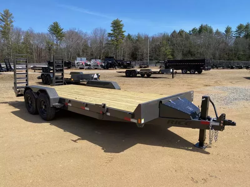 2025 Rice Trailers 7x20 Powder Coated 14K LowPro Equipment Trailer w/Toolbox & Ramps