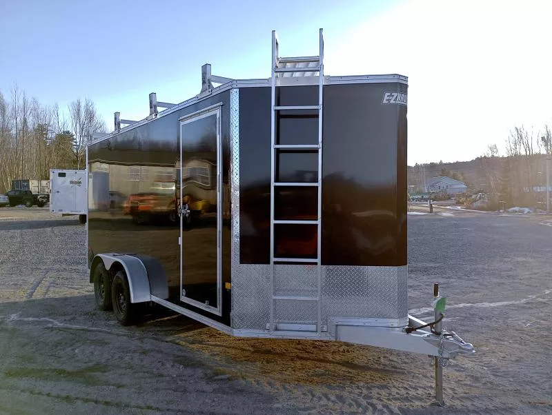 2026 E-Z Hauler 7x16 7K Aluminum Enclosed Cargo Trailer w/Ultimate Contractor Package, Barn Doors