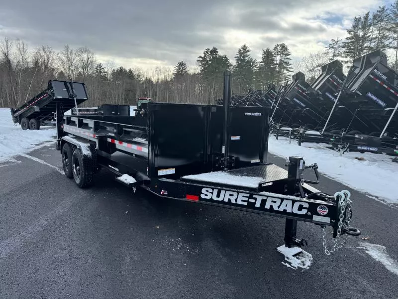 2026 Sure-Trac Pro Series HD 7x16 Telescopic 15.4K Dump Trailer w/Tarp Kit & Ramps
