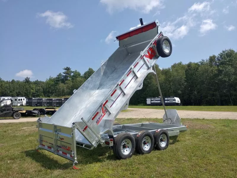 2025 N&N Trailers 7x16 22.5K Galvanized Hydraulic Dump w/Ramps, Spreader Gate, Tarp Kit, Spare Tire