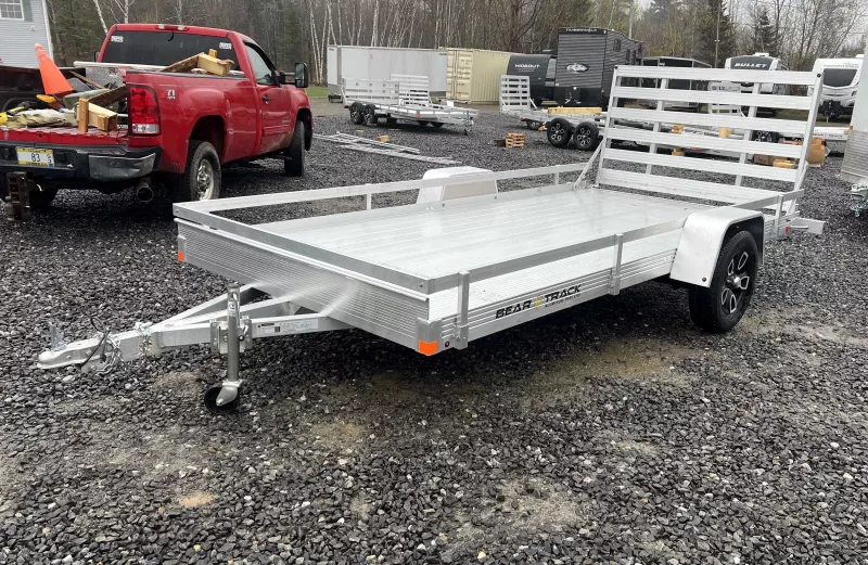 2025 Bear Track 7x14 Aluminum Utility w/Rear Ramp Gate, Aluminum Wheels