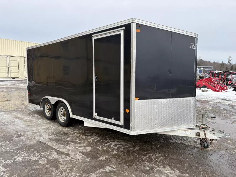 2016 E-Z Hauler 8.5x16 Aluminum Enclosed Cargo Trailer w/D-Rings, Rear Ramp Door,  Exterior LED Lighting