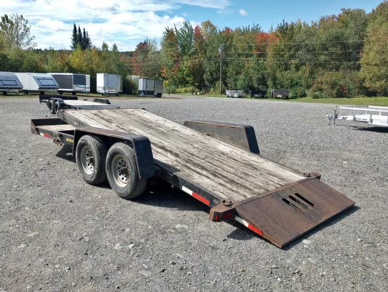 2014 Pequea Trailers 7x12 14K Tilt Deck Car Hauler w/Front Toolbox, D-Rings