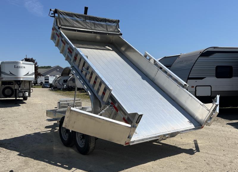 2025 Mission 7x14 12K Aluminum Hydraulic Dump Trailer w/Stowable Ramps, HD D-Rings, Barn Doors, Tarp Kit