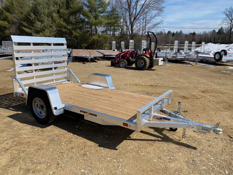 2026 Sport Haven 5x10 Aluminum 3K Flat Utility Trailer w/Fold Flat Rear Ramp