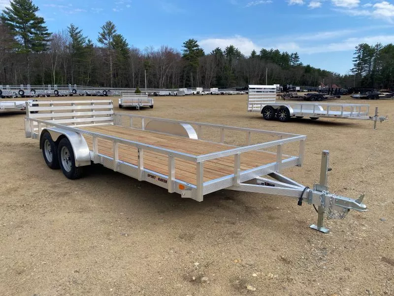 2026 Sport Haven 7x18 Aluminum 7K Landscape Trailer w/Bi-Fold Rear Ramp