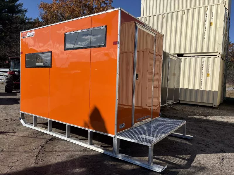 2026 SnoPro Trailers 6x10 Insulated Aluminum Ice Shack w/Solar Panel Package, Aluminum Platform Deck, White Interior Ceiling & Walls, Tow Hitch & Skis