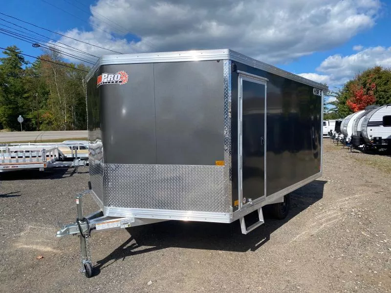 2026 SnoPro Trailers 101x12 Limited Model Aluminum 2-Place Enclosed Snowmobile Trailer w/Mats & Guides