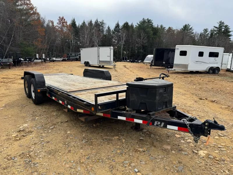 2015 PJ Trailers 7x20 Partial Tilt 16K  Equipment Trailer w/Toolbox & Chain Tray