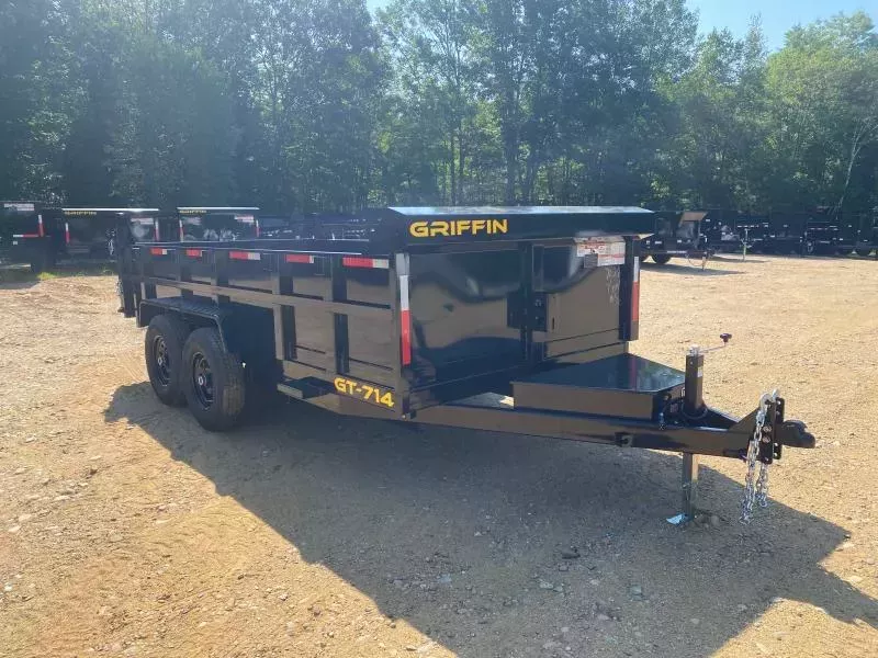 2026 Griffin Trailers 7x14 Powder Coated 14K Dump Trailer w/Ramps