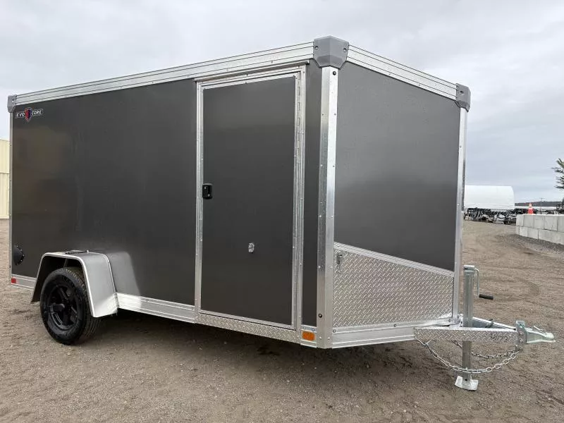 2026 Ideal Cargo 6x12 Galvanized Enclosed Cargo Trailer w/Spare Tire, Interior Spare Tire Mount, E-Track System & D-Rings 