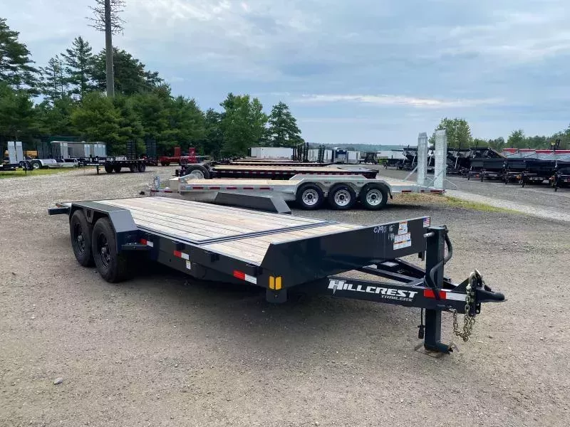 2026 Hillcrest Trailers 7x16+4 Powder Coated 14K Partial Tilt Equipment Trailer w/D-Rings