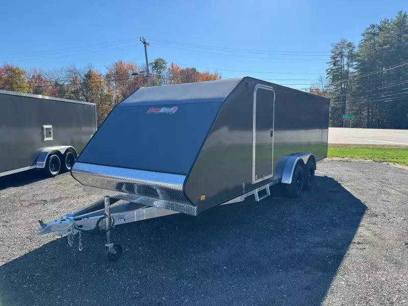 2026 SnoPro Trailers 7.4x22 Aluminum Enclosed 3-Place Snowmobile Trailer w/Tapered Ramp Door