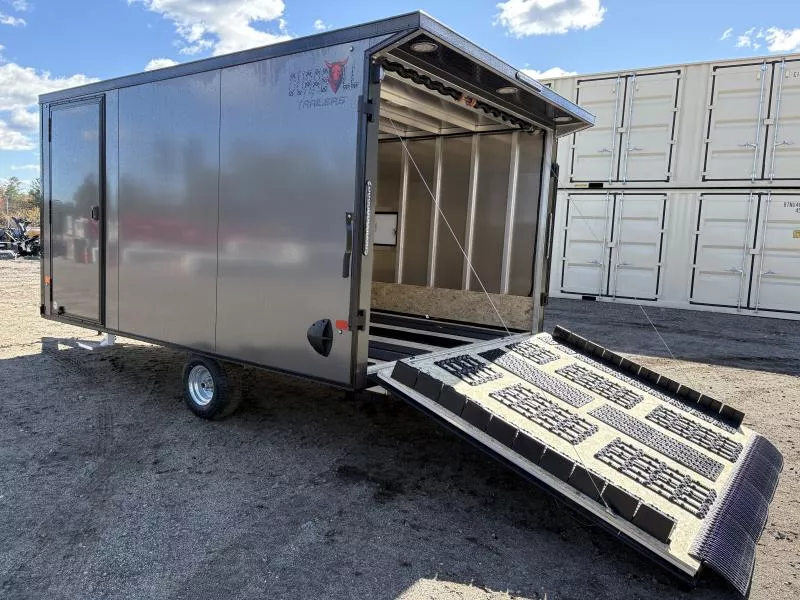2026 Durabull Trailers 101x12 2-Place Aluminum Multisport Snowmobile Trailer w/Galvanized Package, Rear Spoiler w/Load Lights, Blackout Package & Multisport Snow Package 