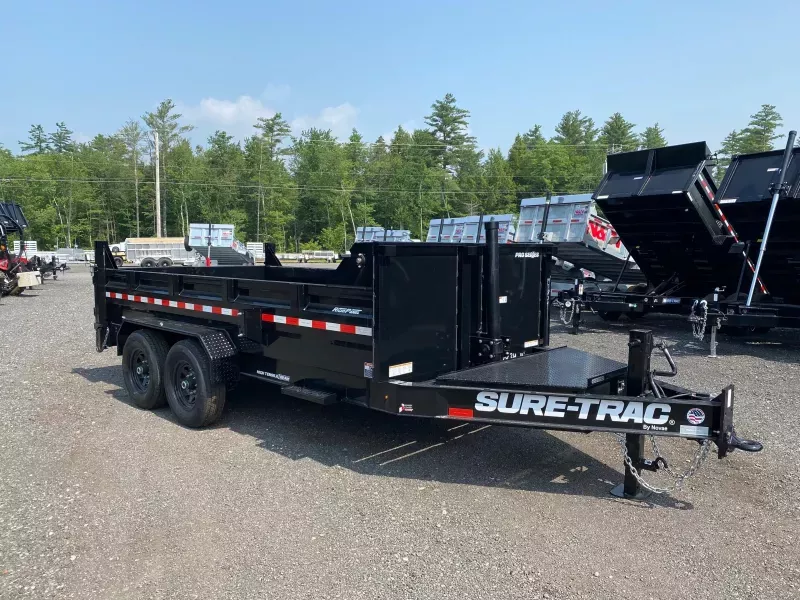 2026 Sure-Trac Pro Series HD 7x14 Telescopic 15.4K Dump Trailer w/Tarp Kit & Ramps
