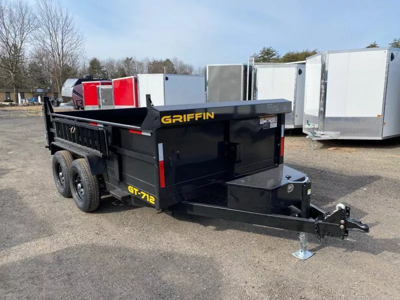 2025 Griffin Trailers 7x12 Powder Coated 12K  Dump Trailer w/Ramp Kit