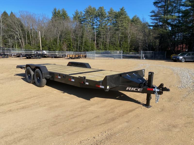 2025 Rice Trailers 7x16+6 Powder Coated 14K Partial Tilt Equipment Trailer w/D-Rings & Toolbox