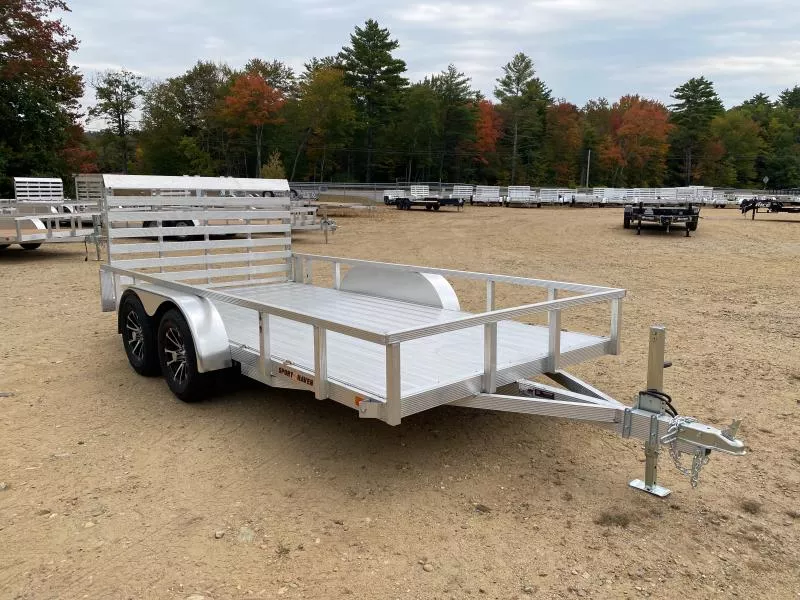 2026 Sport Haven 7x14 Aluminum 7K Deluxe Utility Trailer w/Fold Flat Rear Ramp
