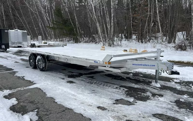 2026 Mission 101x24 10K Aluminum Deckover Equipment Trailer w/Aluminum Deck, Stowable Ramps, D-Rings