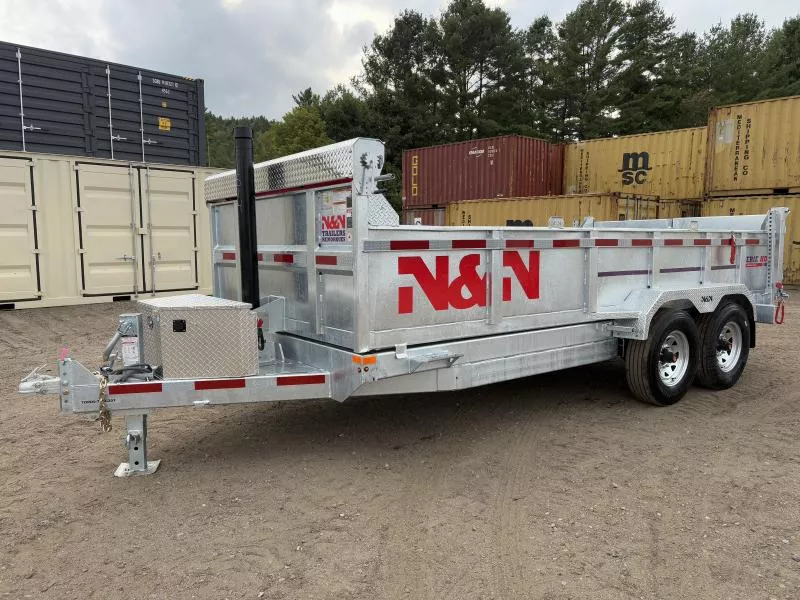 2026 N&N Trailers 7x16 15K Galvanized Dump Trailer w/ Spare Tire & Mount