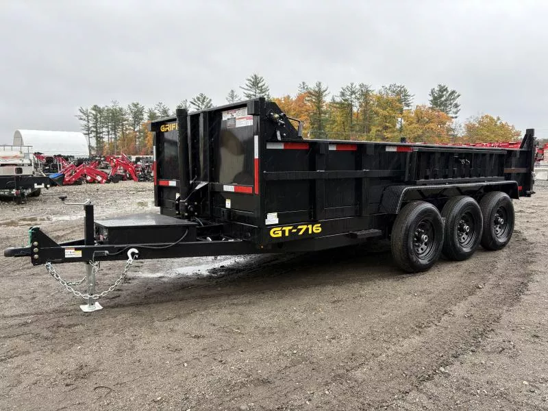 2026 Griffin Trailers 7x16 21K Hydraulic Tri-Axle Dump Trailer w/Tarp Kit & Battery Charger Dump Trailer
