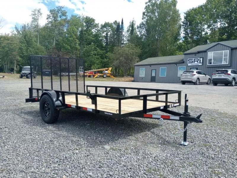 2026 Triple Crown Trailers 6x12 Powder Coated Utility Trailer w/Spare Tire Mount, Rear Ramp Gate